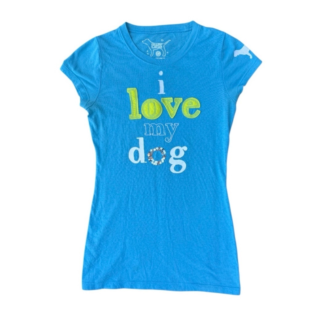 VTG V.S PINK I Love My Dog' Fit Ling T-Shirt HTF Read the Back ⭐️⭐️⭐️⭐️⭐️